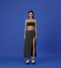Load image into Gallery viewer, WOMEN - Tira - Cut out skirt (blue/mustard)