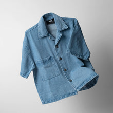 Charger l'image dans la galerie, HOMME - DANIEL - CHEMISE EN DENIM (bleu/gris délavé/jaune moutarde)