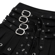 Load image into Gallery viewer, SSSS - WOMEN - Multi Buckle Pleated - Skirt (black)
